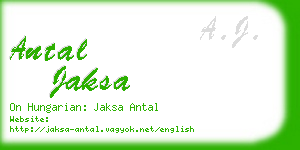 antal jaksa business card